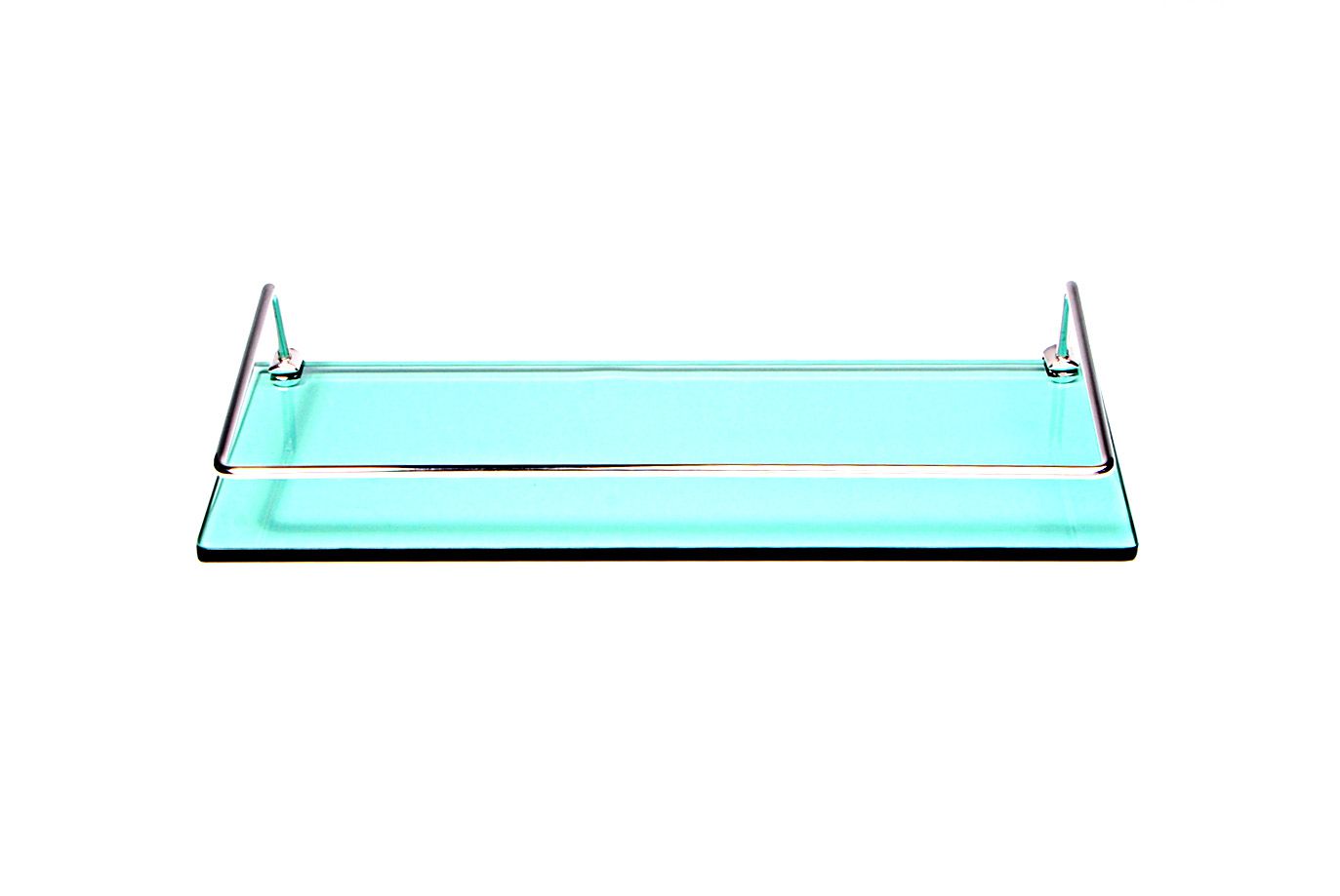 Porta Shampoo Reto em Vidro Verde Lapidado- Aquabox  - 40cmx14cmx8mm