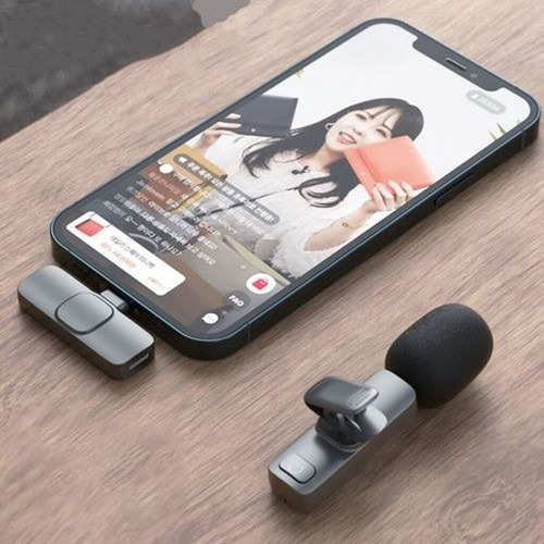 Microfone Lapela Sem Fio Para Iphone Plug And Play Bluetooth Recarregável