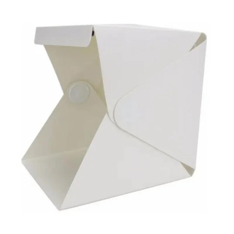 Mini Estúdio Box Fotográfico com Led Fundo Branco/Preto 23x23x23cm Dobrável