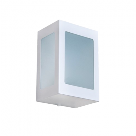 Luminária Arandela Branca 5 vidros/difusores em alumínio para 1x Lâmpada E-27 H13cm x L20cm x Prof. 9cm para área interna e externa