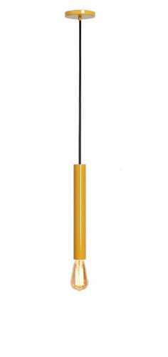Pendente de cozinha bancada, balcão americana Bartô Long Amarelo para 1x lâmpada E-27 até 15W 45mmx400mm