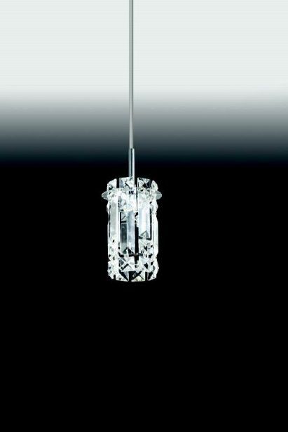 Pendente Cristal K9 para sala de jantar transparente 4590 Diam.90mm x Alt.135 mm para 1x Lâmpada G-9
