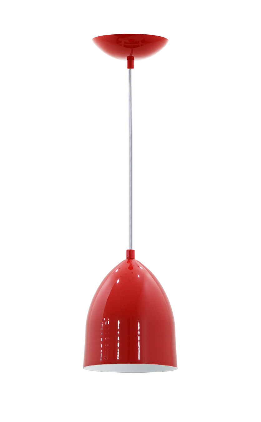 Pendente para cozinha / sala de jantar Lisboa vermelho e branco para 1x lâmpada E-27