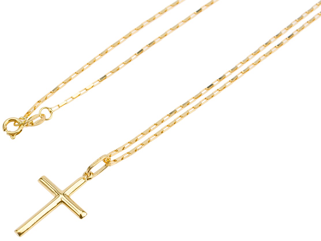 Cordão Corrente Masculina Ouro 70cm + Pingente Crucifixo Ouro 18k Cadeado