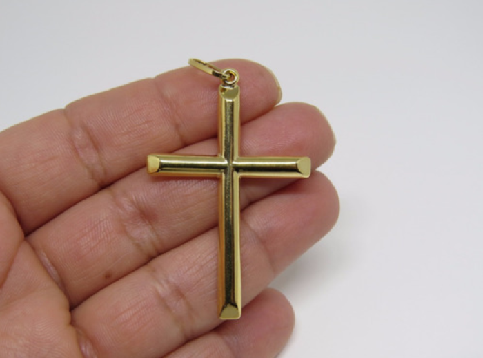 Pingente Masculino Cruz Crucifixo De Ouro 18k 750