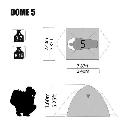 Barraca Iglu Camping com Sobre teto Completo Dome 5 Pessoas