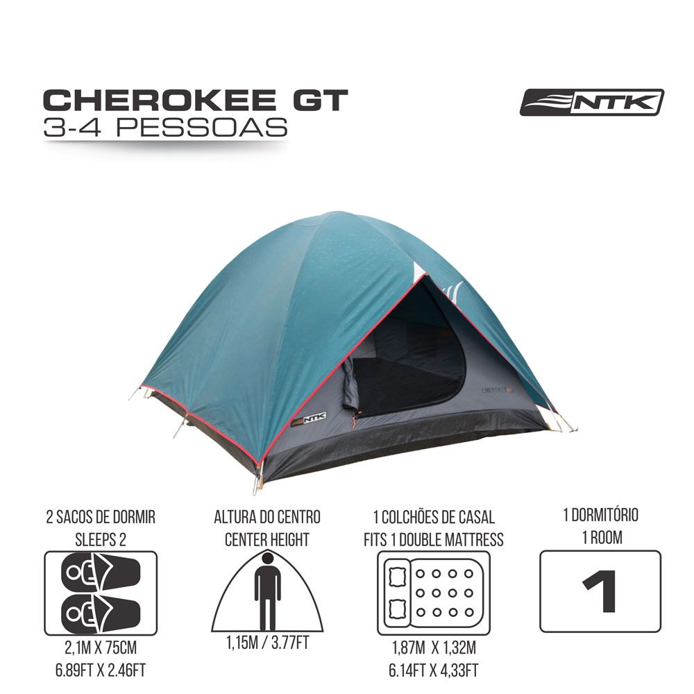 Barraca Iglu Camping com Sobre teto Completo Cherokee GT 3 á  4 Pessoas