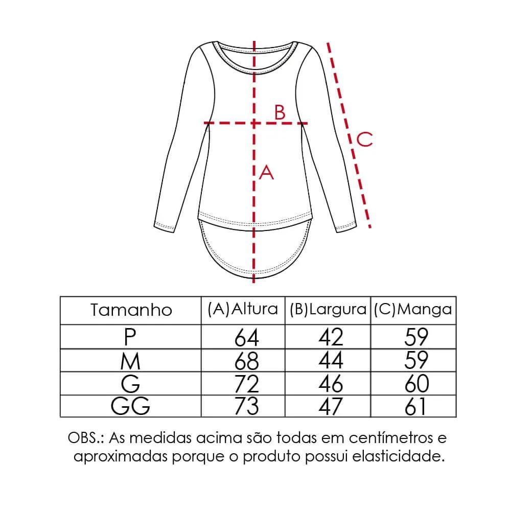 Camiseta Feminina com Proteção Solar UV 50+ Manga Longa Mullet Preto Vitho