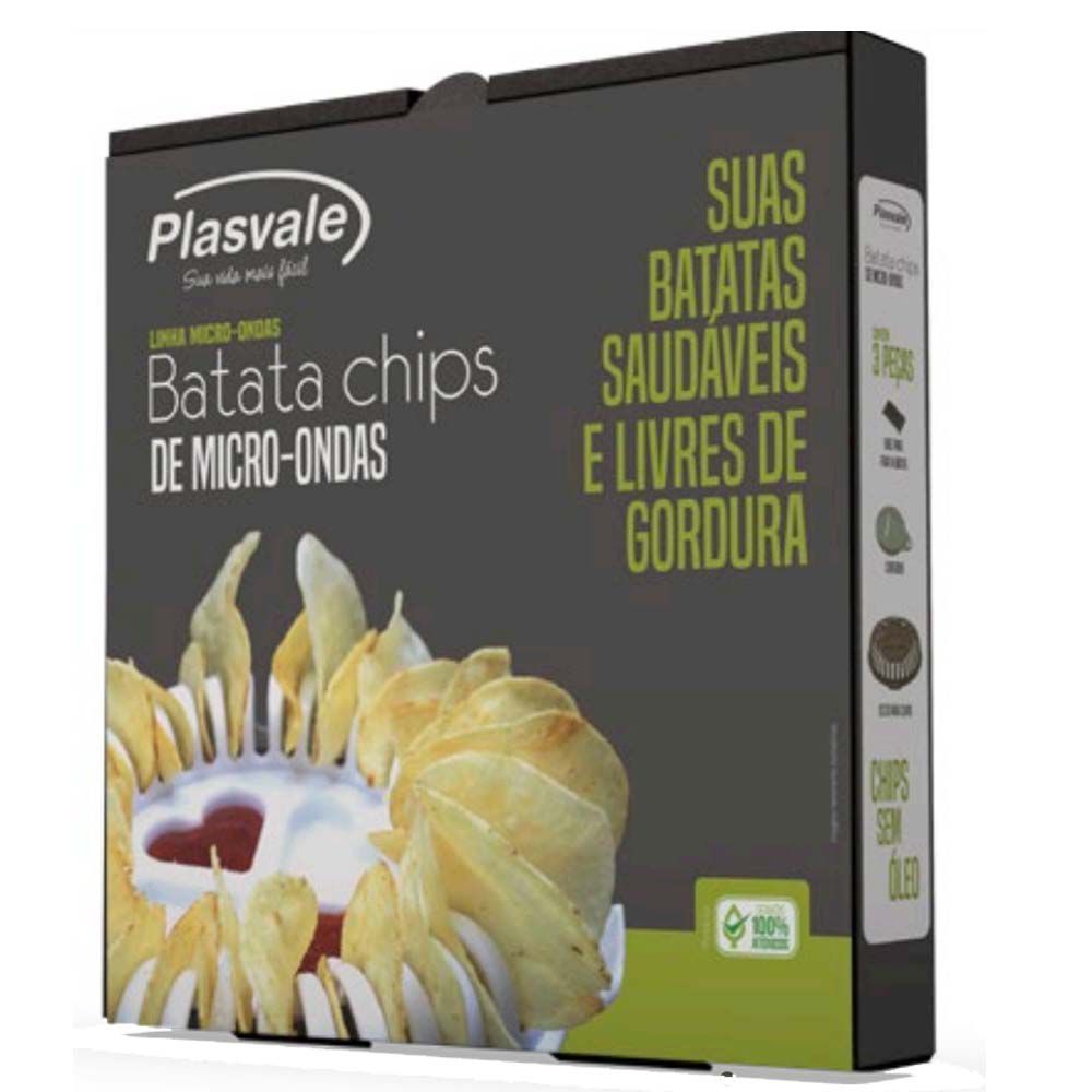 Kit Batata Chips de Micro-ondas 3 peças Plasvale