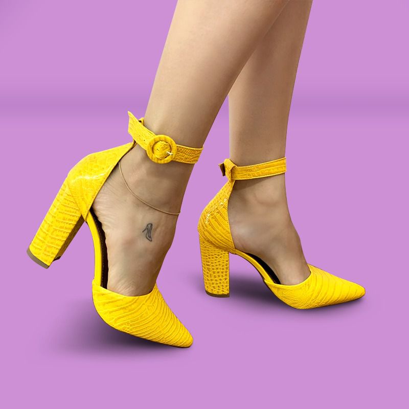 Sapato Scarpin Amarelo | D-100.030