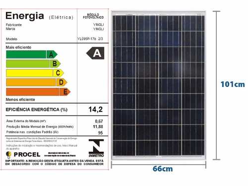Painel Solar Yingli 100W + Controlador PWM 30A + Par MC4 - Foto 1