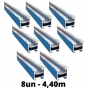 Perfil Barra Trilho Suporte Estrutura p/ Painel Solar 4,40Mt Alumínio c/ 8un - Foto 0