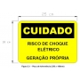 Placa Cuidado - Geração Própria - Padrão Energisa, Cemig, Enel Goias, Cemig, Celesc Eletrobras - Tam 25x18 CA - Foto 1