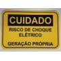 Placa Cuidado  Risco de Choque Elétrico Geração Própria Light - Tam 15x10 PVC - Foto 0