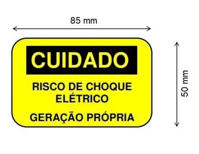 Placa Cuidado  Risco de Choque Elétrico Geração Própria Celesc - Tam 85x50 PVC/PS - Foto 1