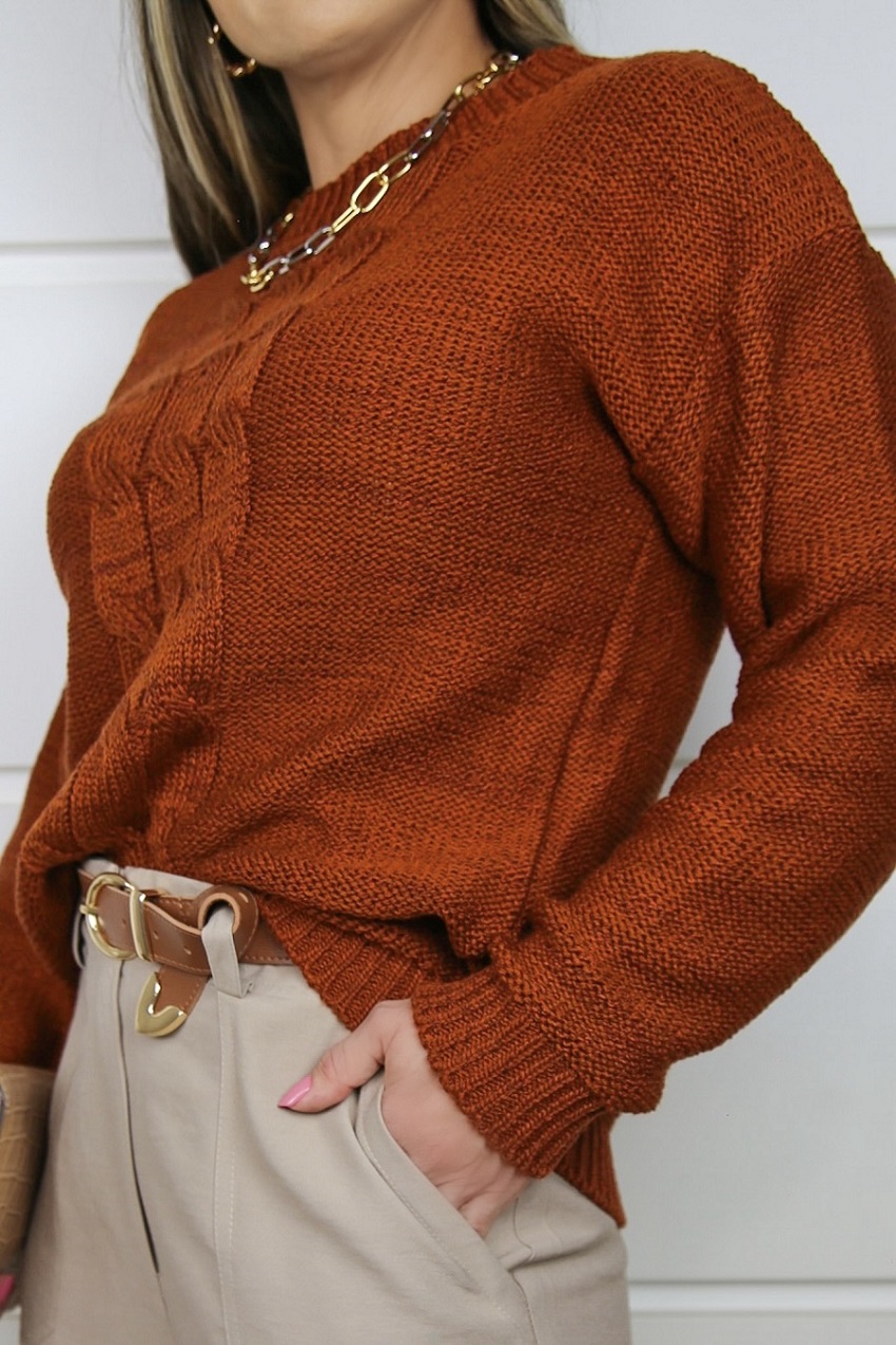 Blusa Sweater Flamê 162418 Patena Terroso