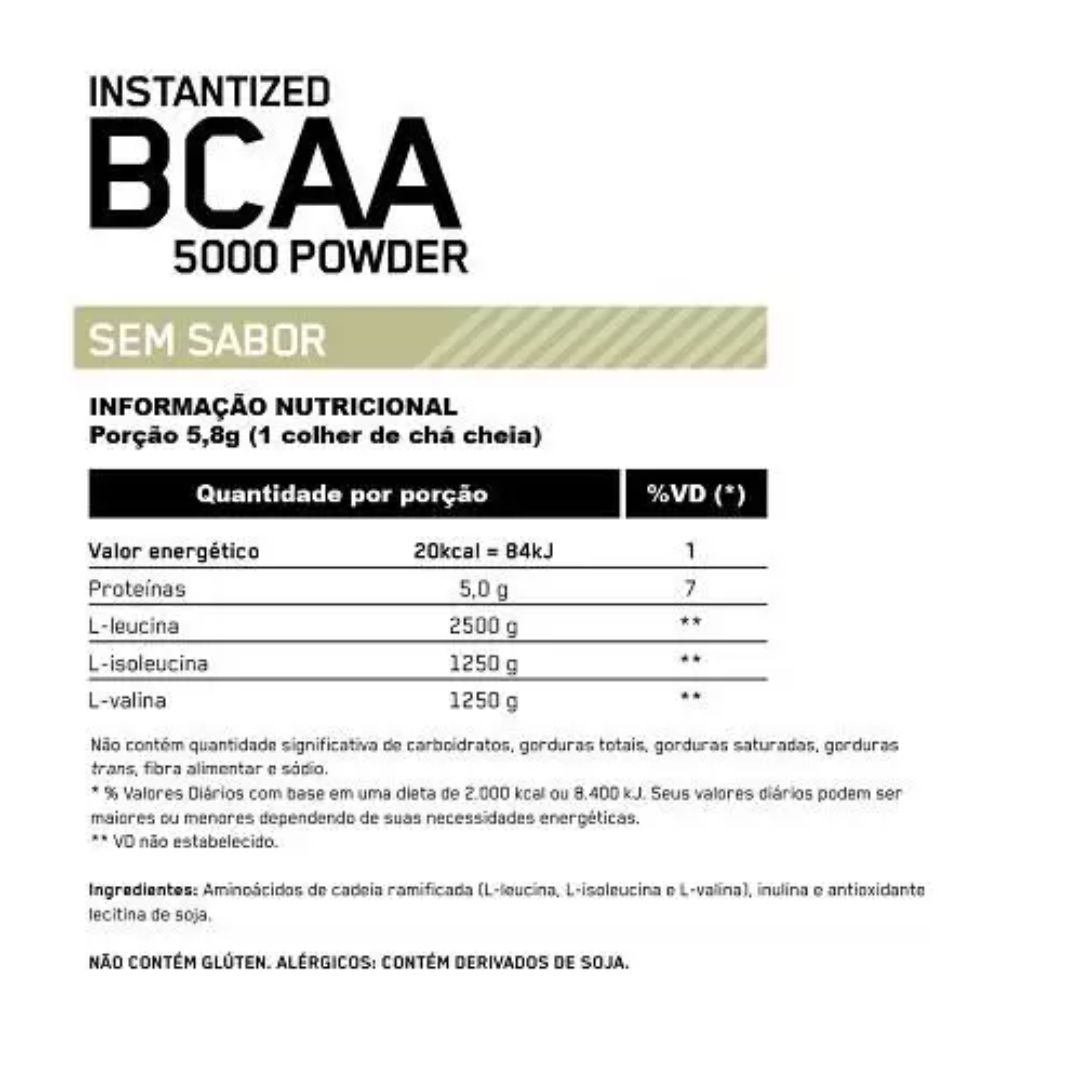 Optimum Nutrition BCAA 5000 - 345G Sem sabor