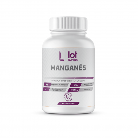 Manganês 1,66mg 60 cápsulas Lot Nutrition