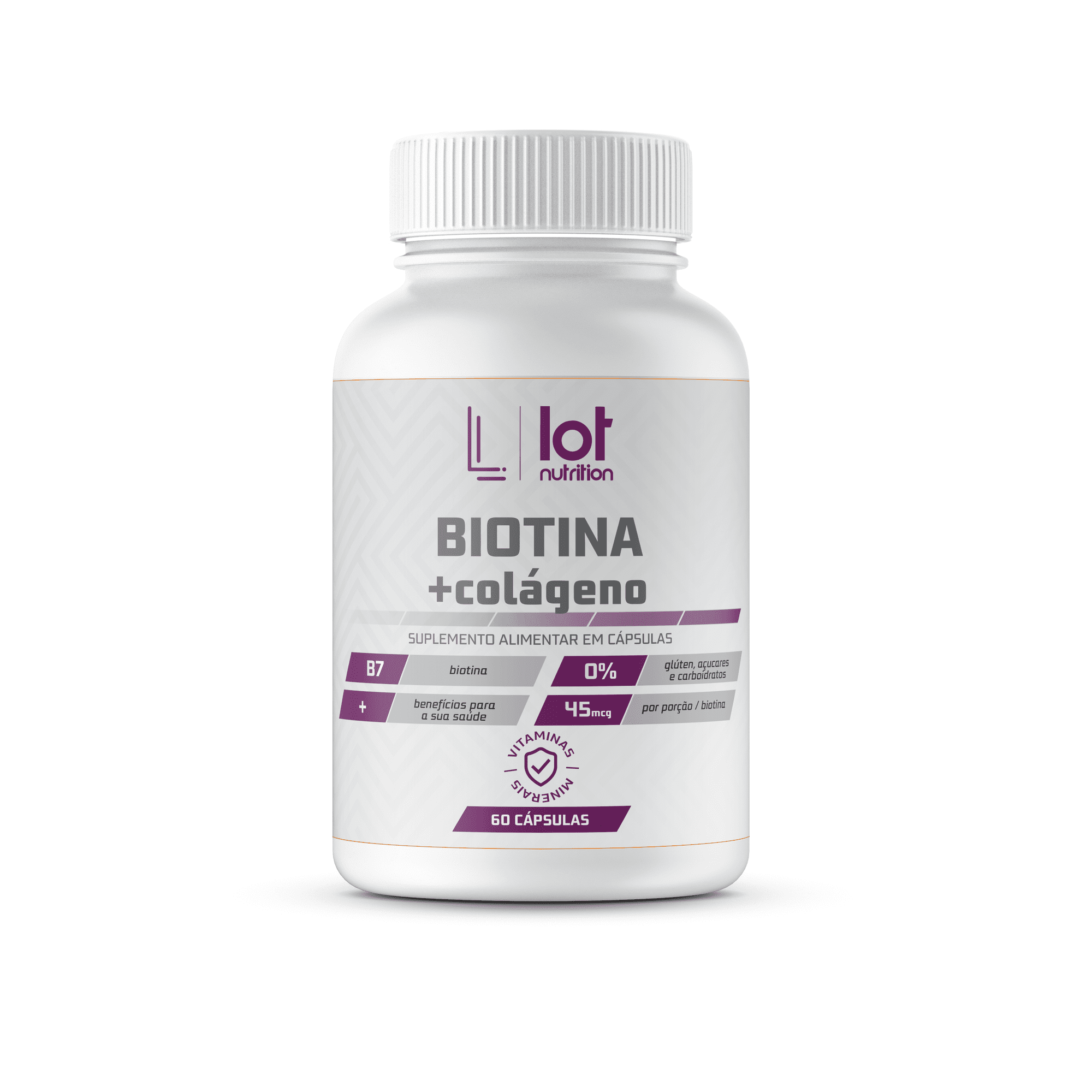 Biotina + Colágeno 60 cápsulas Lot Nutrition