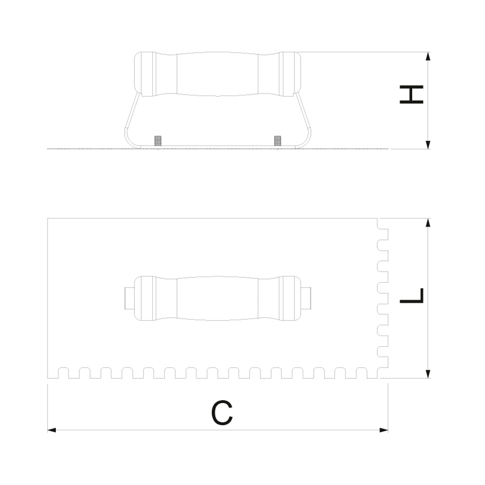 Desempenadeira de Aço Dentada 10 x 10 mm - 48 cm - CORTAG
