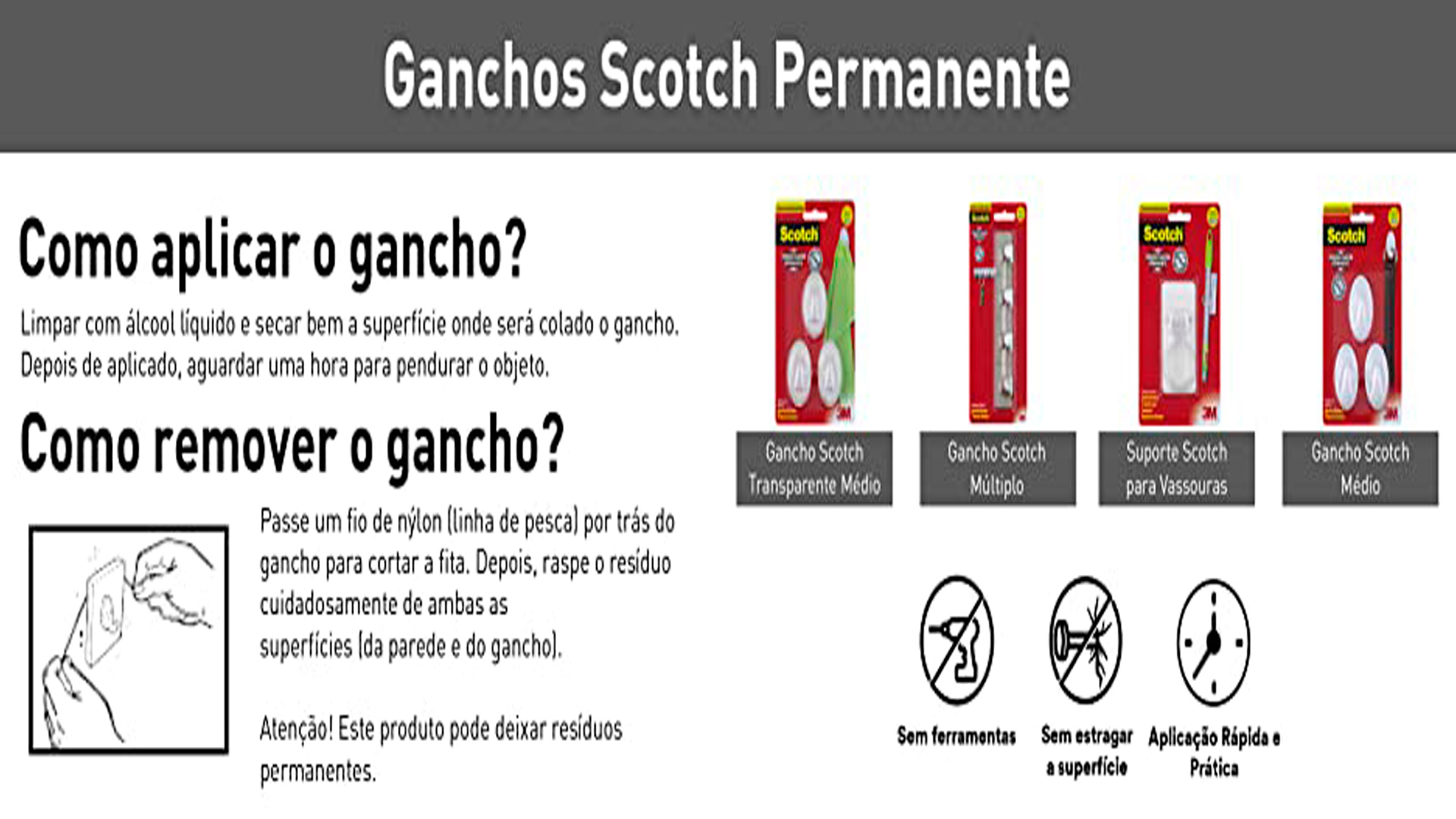 Gancho Médio Scoth 3M
