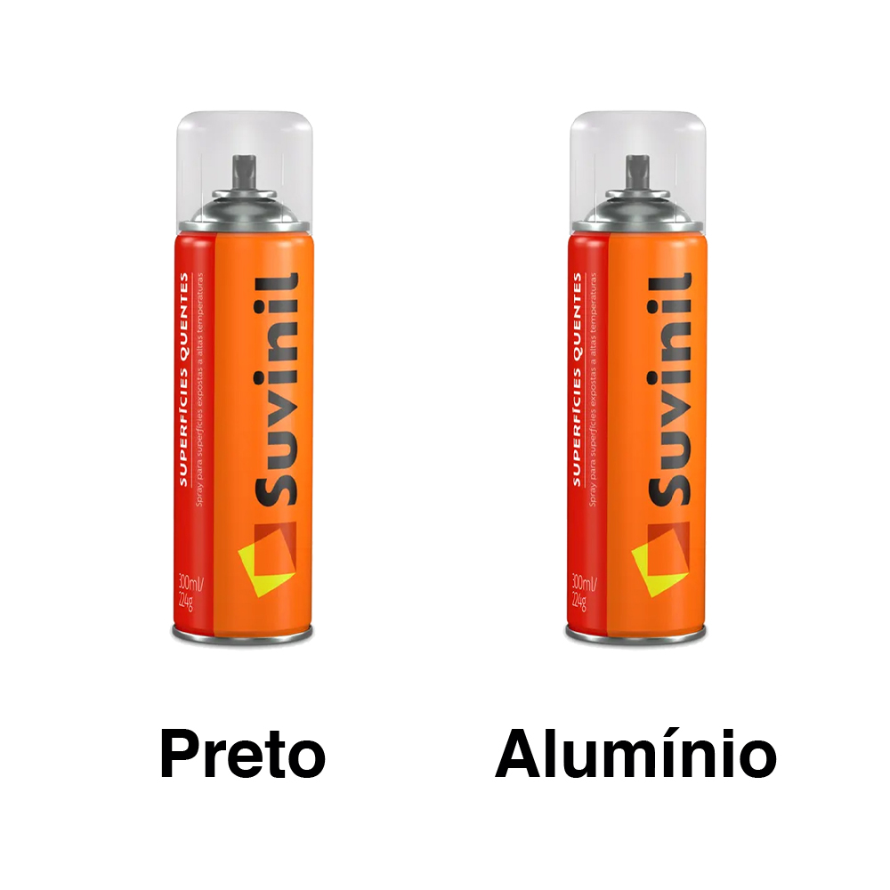 Kit Tinta Spray Alta Temperatura Preto + Alumínio Suvinil