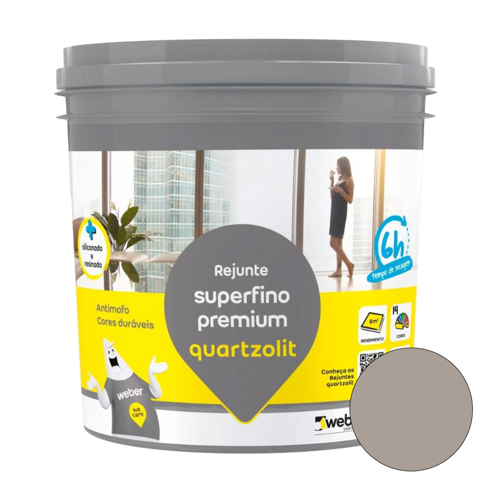 Rejunte Superfino Premium 2kg Cinza Outono Quartzolit