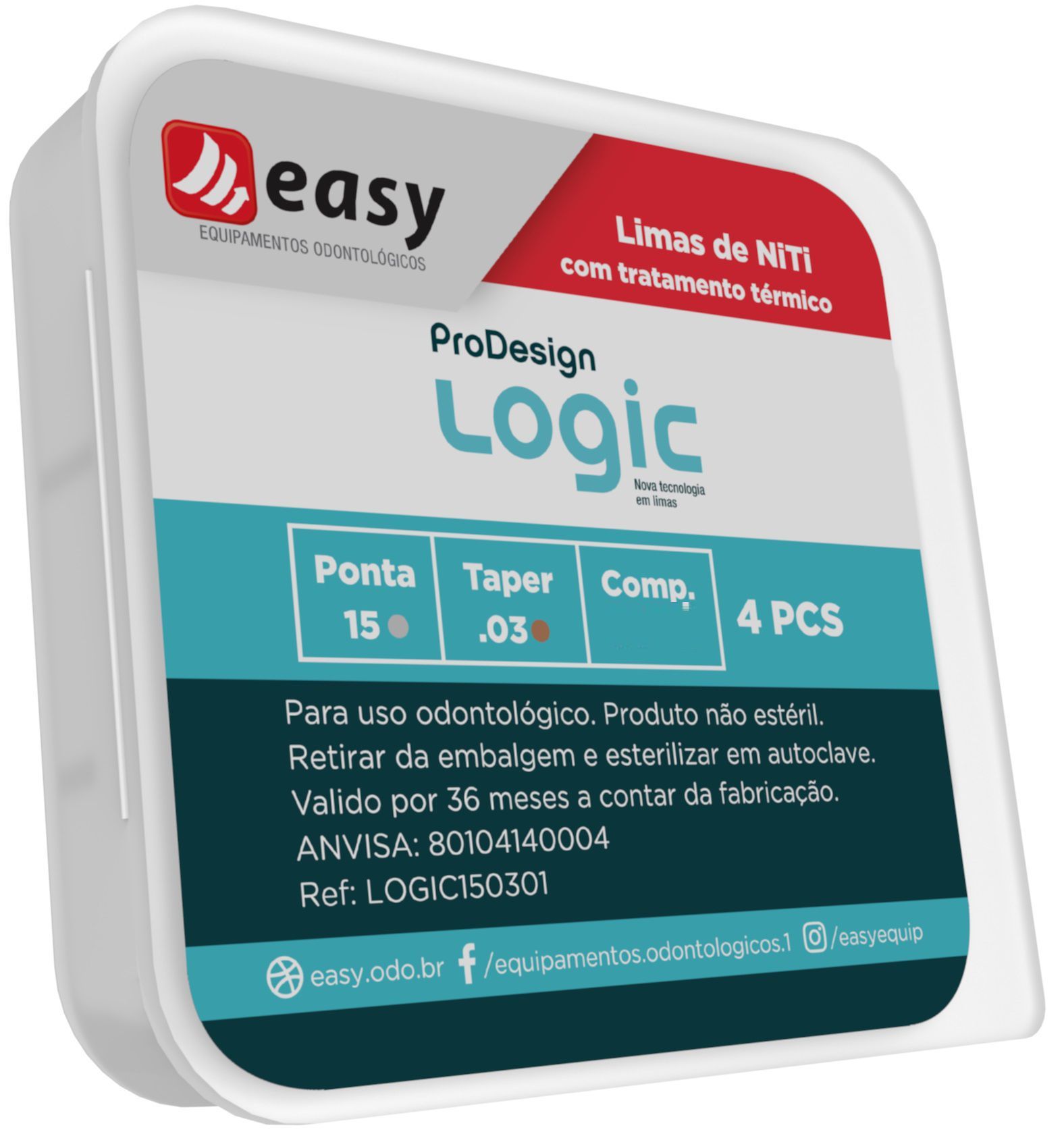 Lima  ProDesign Logic 25mm (C/4 Unidades) - Easy  - Dental Paiva