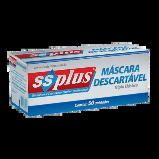 Máscara Descartável Tripla (C/ 50 Unidades) - SSplus  - Dental Paiva