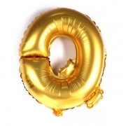 Balão Metalizado Dourado Letra Q 1 metro