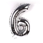 Balão Metalizado Prata Número 6 - 40cm	