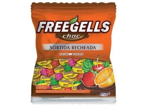 Bala Recheada com Chocolate sortido 584gr - Freegells