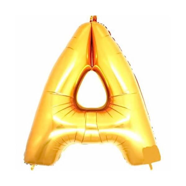 Balão Metalizado Dourado Letra A 1 metro	