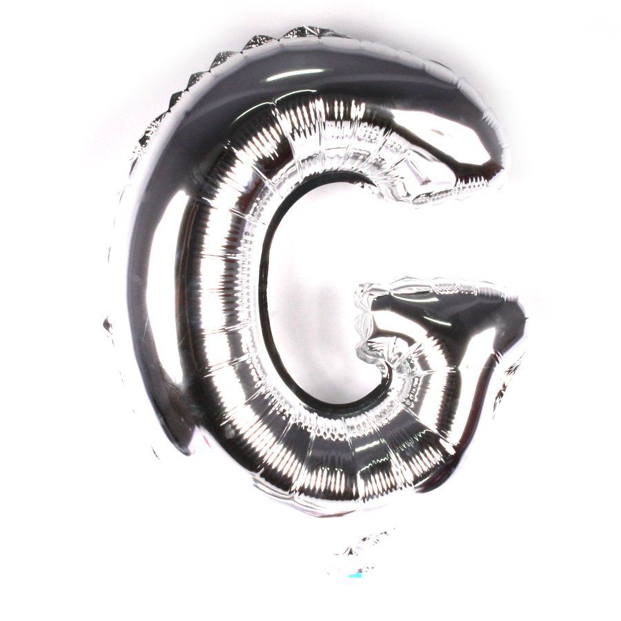 Balão Metalizado Prata Letra G - 40cm	
