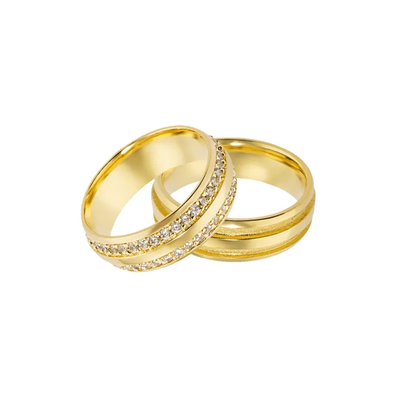 Aliança de Casamento Ouro Amarelo (Diamantes)