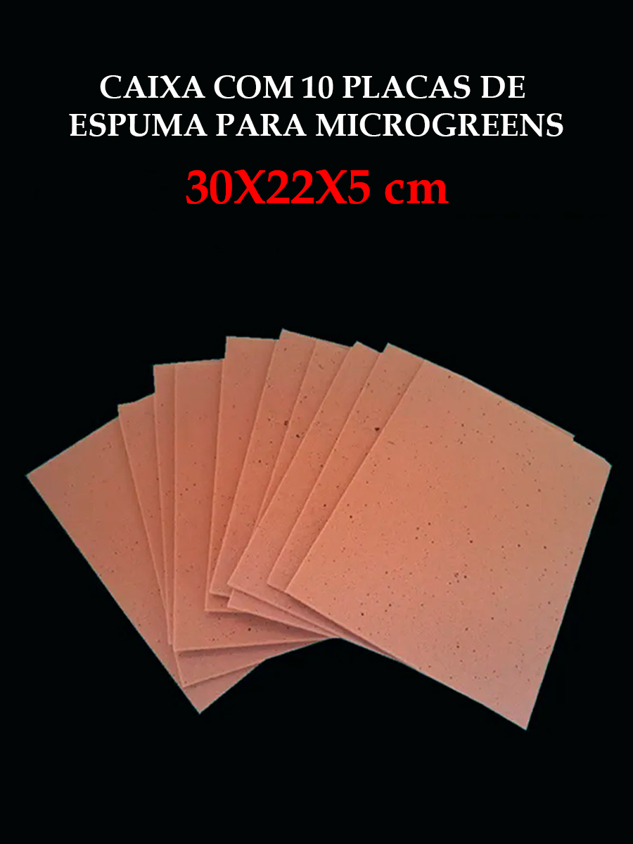 ESPUMA PARA MICROGREENS 30,0 X 22,0 X 0,5 - C/10 UN