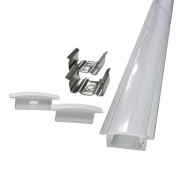 Perfil Embutir Slim Para Fita LED Barra 2 Metros Branco 21x07mm