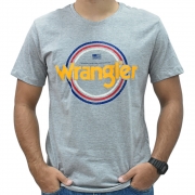 Camiseta Masculina Wrangler Cinza Mescla Registered Trademark
