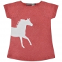 Blusinha Infantil Mãe e Filha Vermelha Mescla Cowboys Cavalo