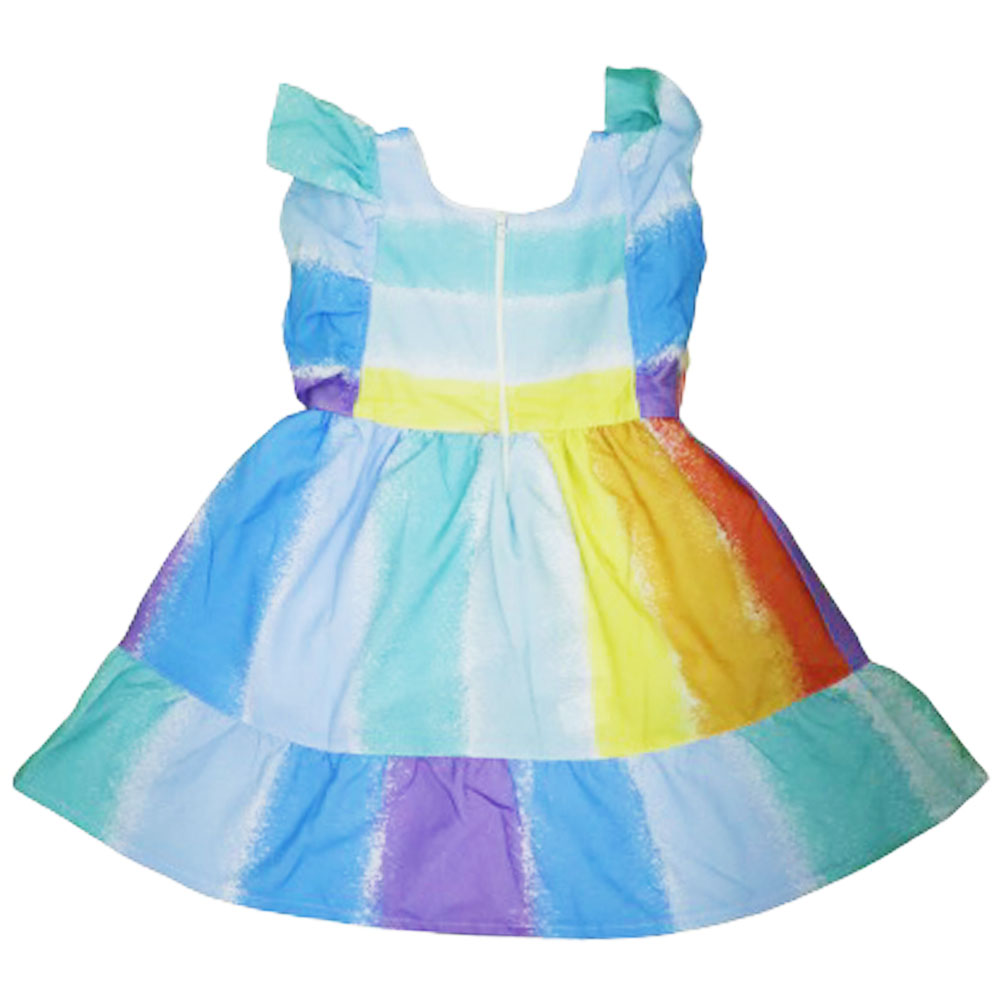 Vestido Infantil Feminino MultiColor Arco-Iris Festa