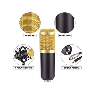 Microfone Estúdio Profissional Condensador Bm-800 B-Max