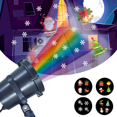 Projetor Laser de Natal com 4 Cards com Desenhos Natalinos 40041-013A  Maxb-M - Master Stock