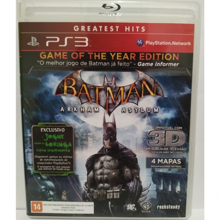 Jogo Batman Arkham Asylum Game of the Year Edition Ps3