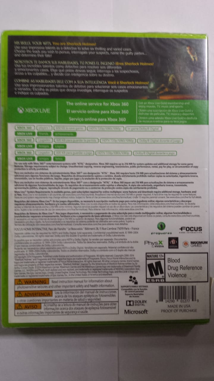 Jogo Crimes &amp; Punishmentes Xbox 360