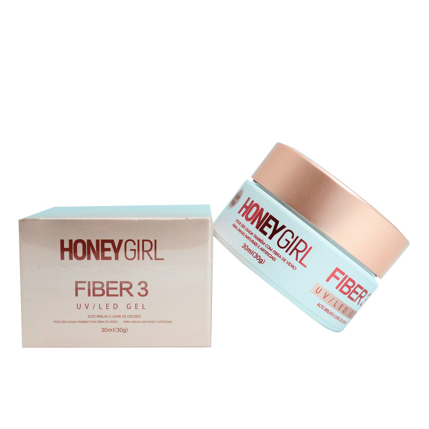 Honey Girl Gel Fiber 3 Clear T3 Construção De Unhas 30g