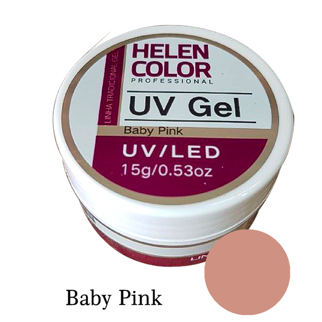Gel Linha Baby Pink Helen Color Uv Led Unha Acrygel 15g