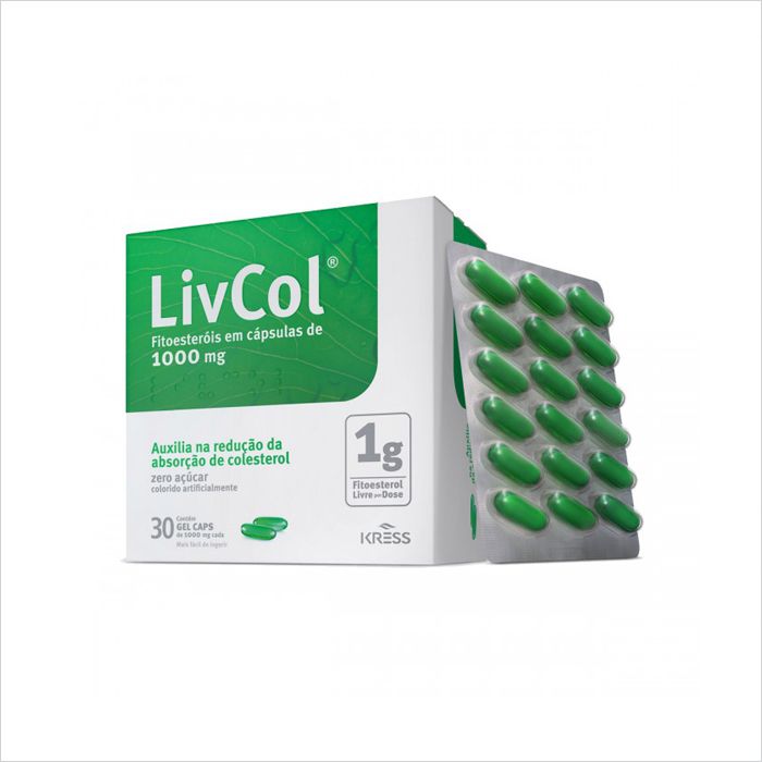 LivCol Fitoesteróis - c/ 30 Cápsulas - 1000mg