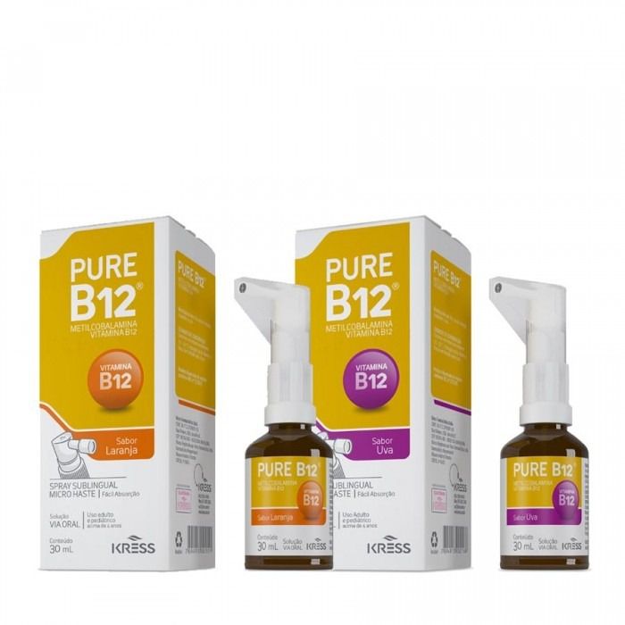 Pure B12 - Sabor Laranja - Spray Sublingual - Zero Açúcar 