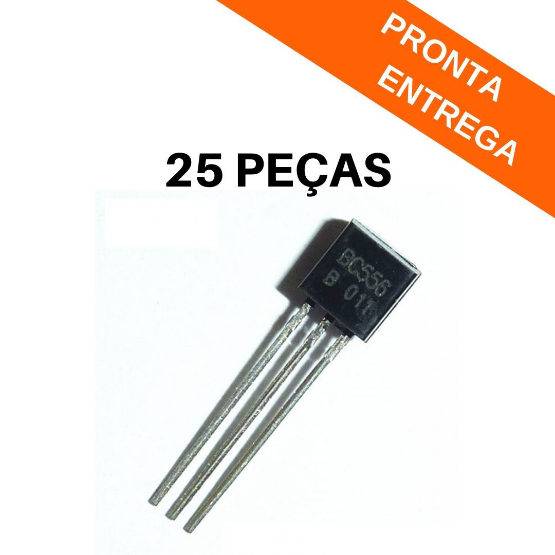 Kit 25 peças - Transistor BC556 PNP 65V 0.1A TO-92