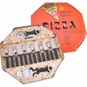 Kit Para Pizza Tramontina Preto 14 Peças